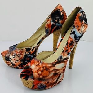 CHINESE LAUNDRY Platform Peep Toe Heel Colorful 10